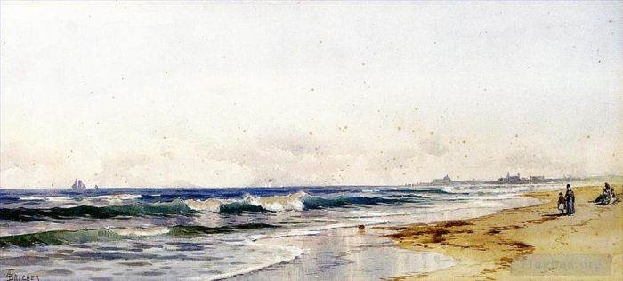 Alfred Thompson Bricher Oil Painting - Far Rockaway Beach