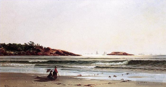Alfred Thompson Bricher Oil Painting - Indian Rock Narragansett Bay