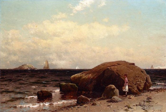 Alfred Thompson Bricher Oil Painting - Looking out to Sea