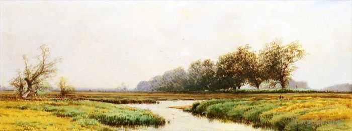 Alfred Thompson Bricher Oil Painting - Newburyport Marshes