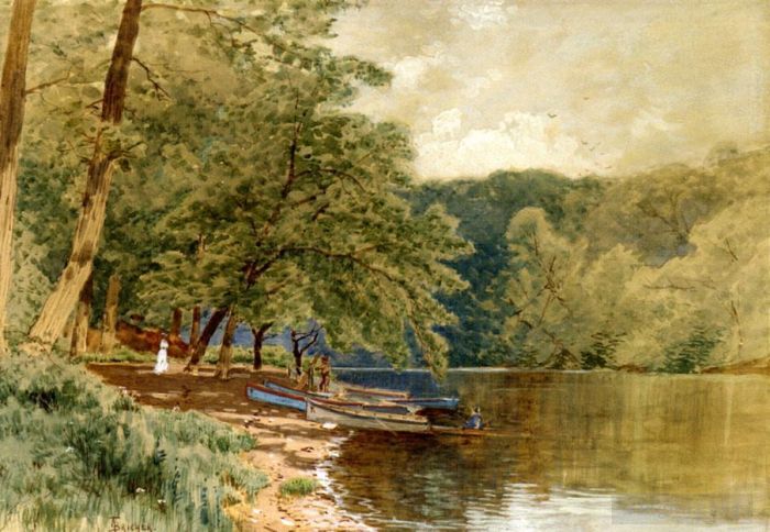 Alfred Thompson Bricher Oil Painting - Rowboats for Hire