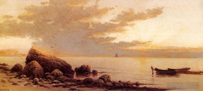 Alfred Thompson Bricher Oil Painting - Sunset