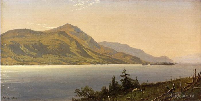 Alfred Thompson Bricher Oil Painting - Tontue Mountain Lake George aka Tongue Mountain Lake George