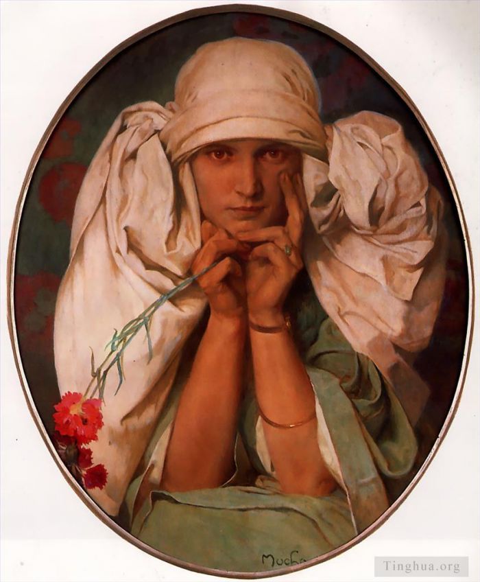 Alphonse Mucha Oil Painting - Jaroslava 1920