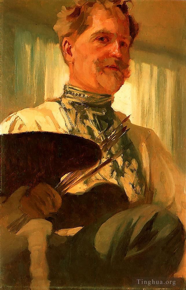 Alphonse Mucha Oil Painting - Self Portrait 1907