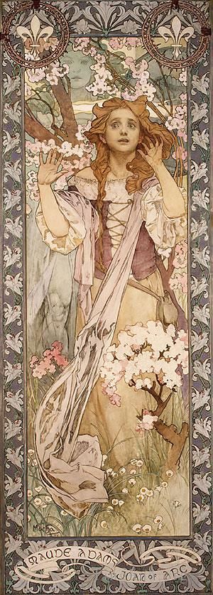 Alphonse Mucha Various Paintings - Maud Adams as Joan of Arc