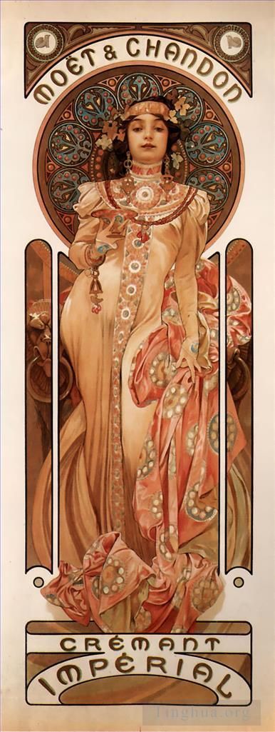 Alphonse Mucha Various Paintings - Moet and Chandon Cremant Imperial 1899