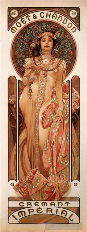 Artist Alphonse Mucha's Work - Moet and Chandon Cremant Imperial 1899