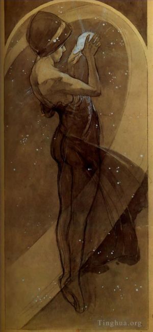 Artist Alphonse Mucha's Work - North Star 190pencil wash