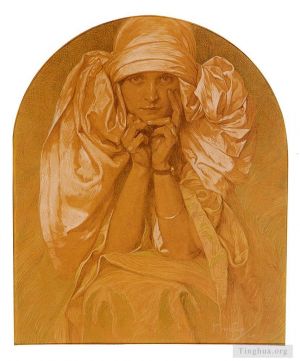Artist Alphonse Mucha's Work - Portrait Of The Artists Daughter Jaroslava