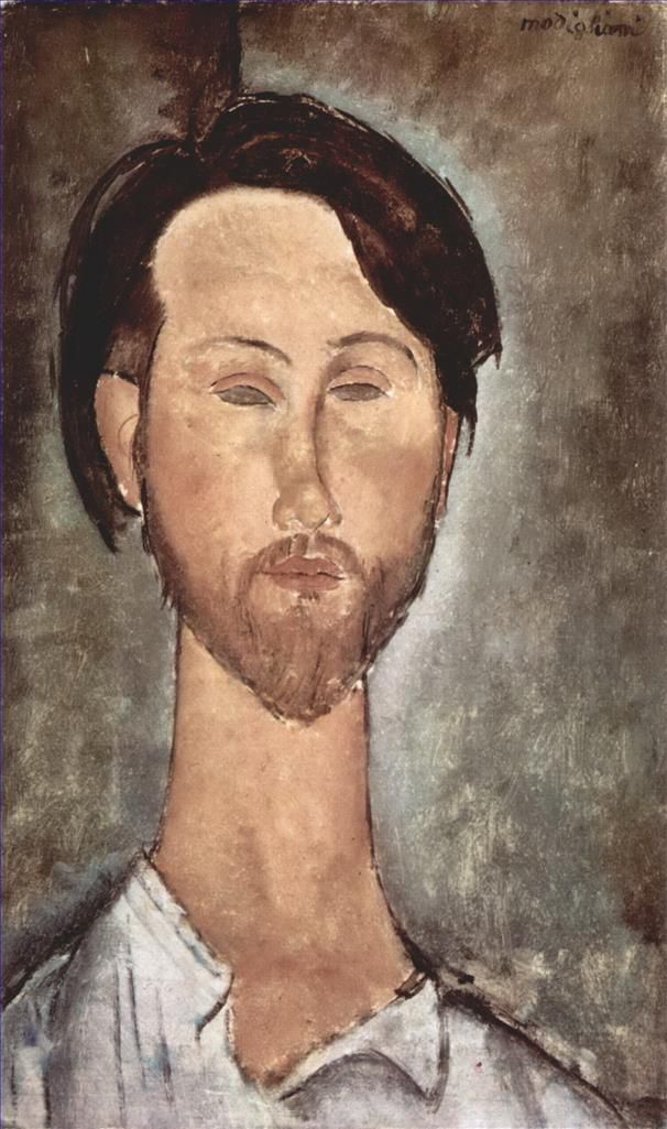 Amedeo Modigliani Oil Painting - Portrait of Léopold Zborowski