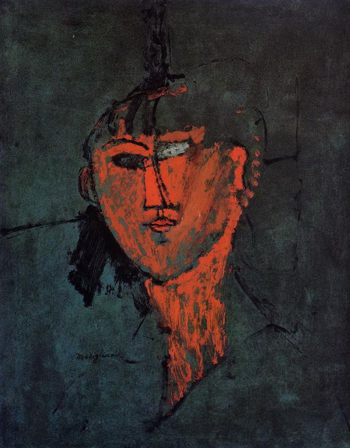 Amedeo Modigliani Oil Painting - a head 1915