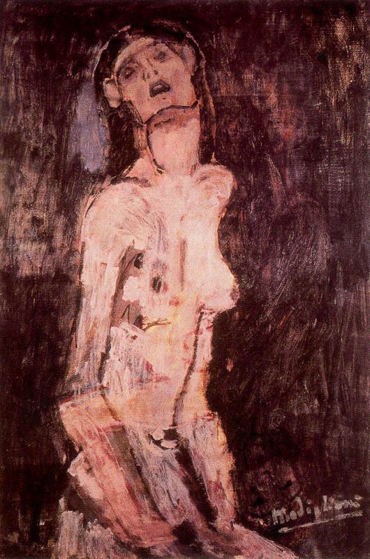 Amedeo Modigliani Oil Painting - a suffering nude