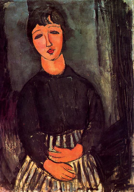 Amedeo Modigliani Oil Painting - a young girl 1916