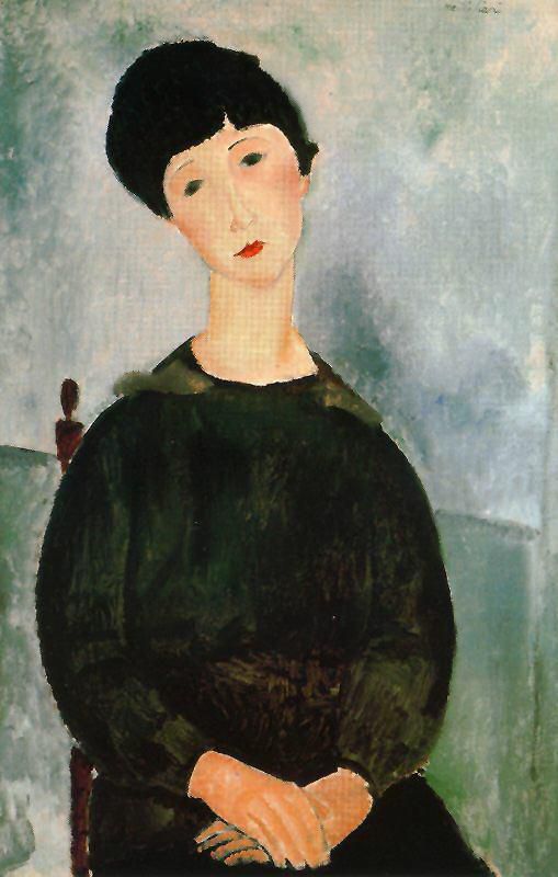Amedeo Modigliani Oil Painting - a young girl 1918