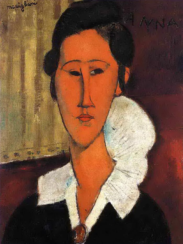 Amedeo Modigliani Oil Painting - anna hanka zborowska 1917