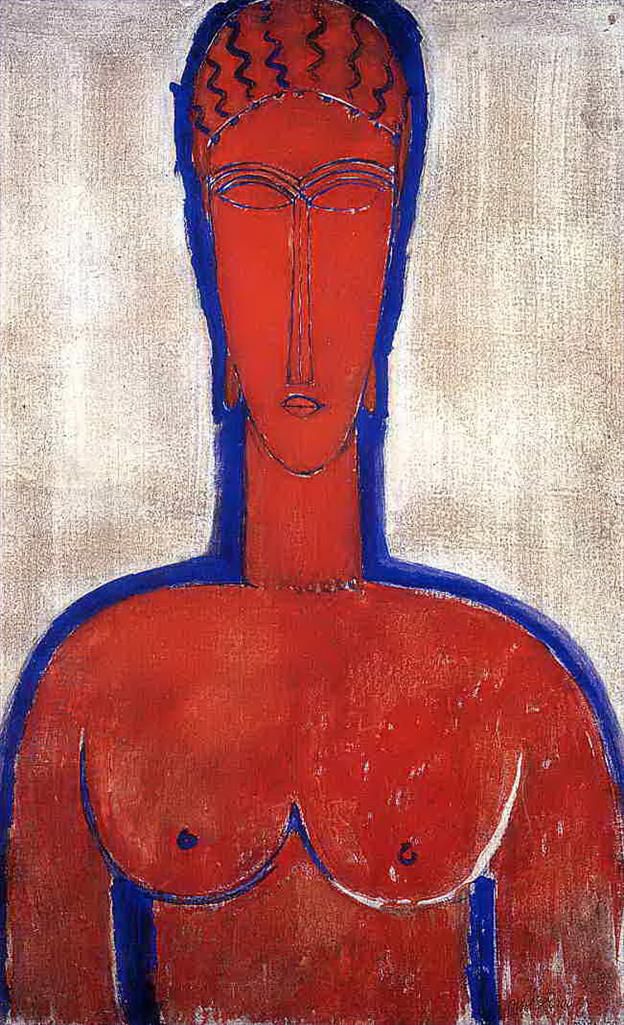 Amedeo Modigliani Oil Painting - big red buste leopold ii 1913