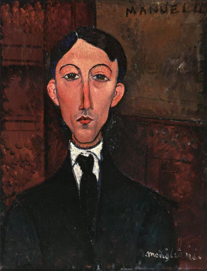 Amedeo Modigliani Oil Painting - bust of manuel humbert