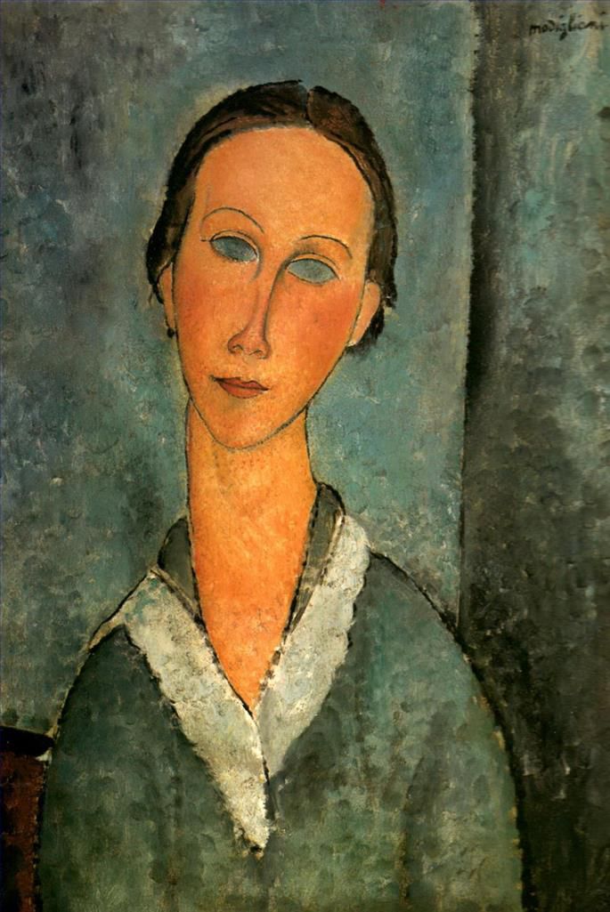 Amedeo Modigliani Oil Painting - girl in a sailor s blouse 1918