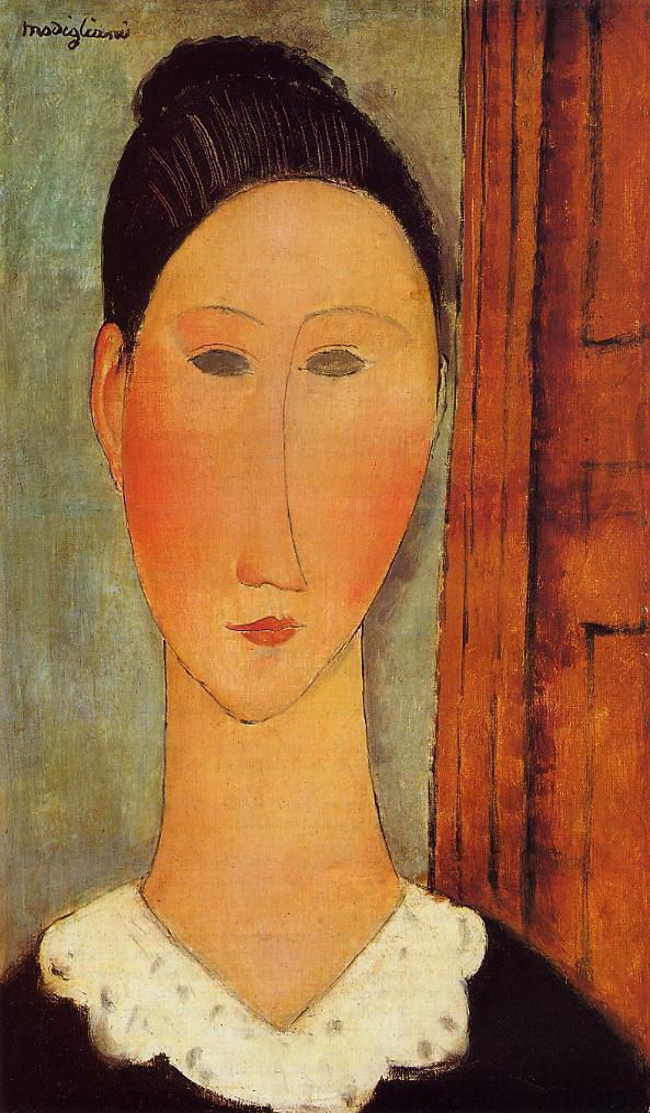 Amedeo Modigliani Oil Painting - head of a girl