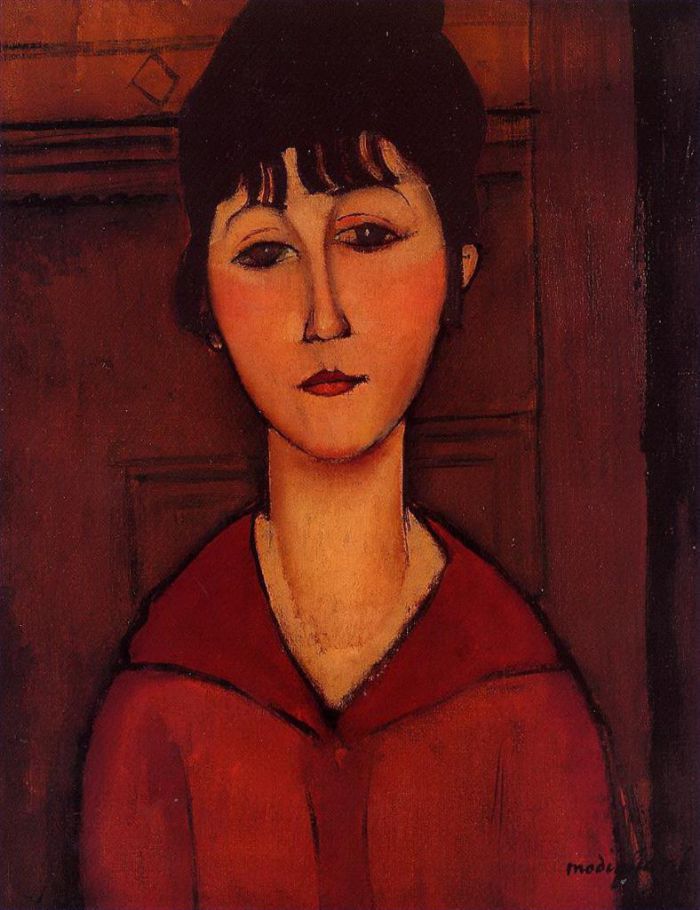 Amedeo Modigliani Oil Painting - head of a young girl 1916