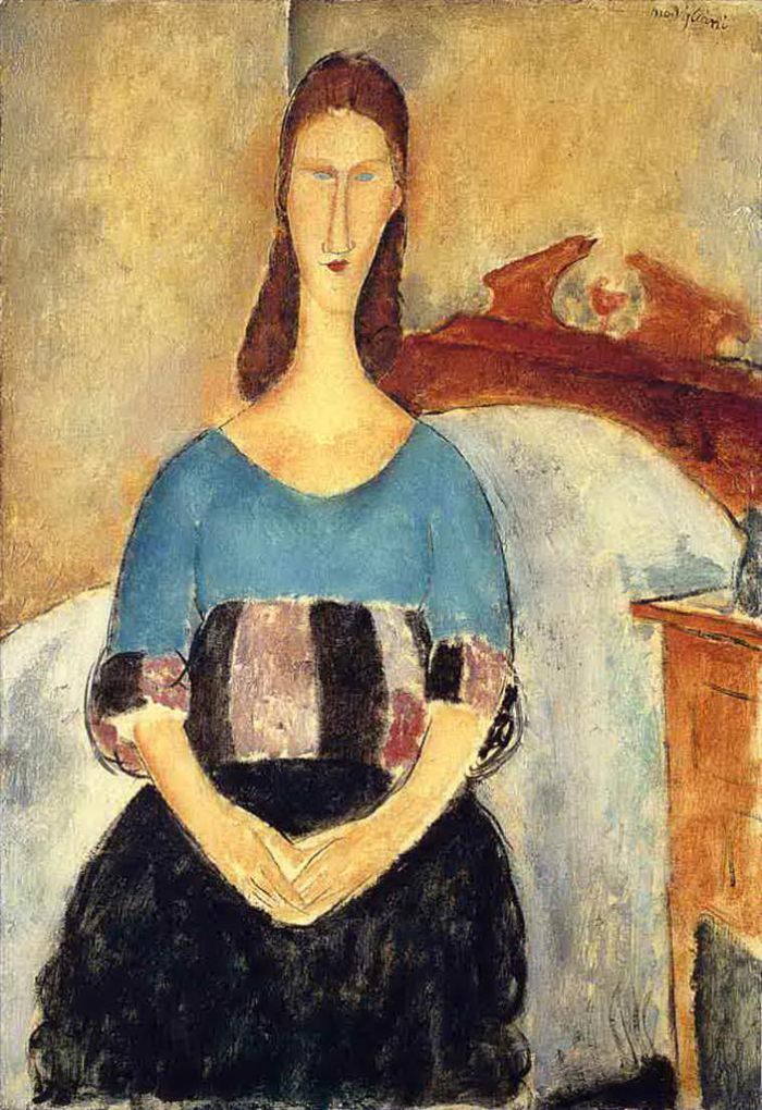 Amedeo Modigliani Oil Painting - jeanne hebuterne 1919 1