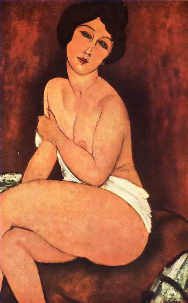Amedeo Modigliani Oil Painting - large seated nude