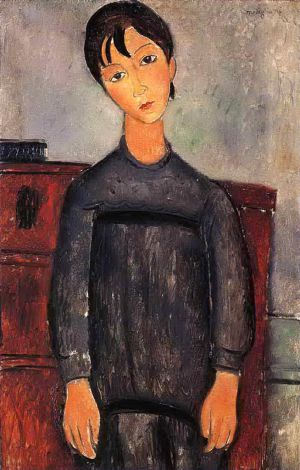 Artist Amedeo Modigliani's Work - little girl in black apron 1918