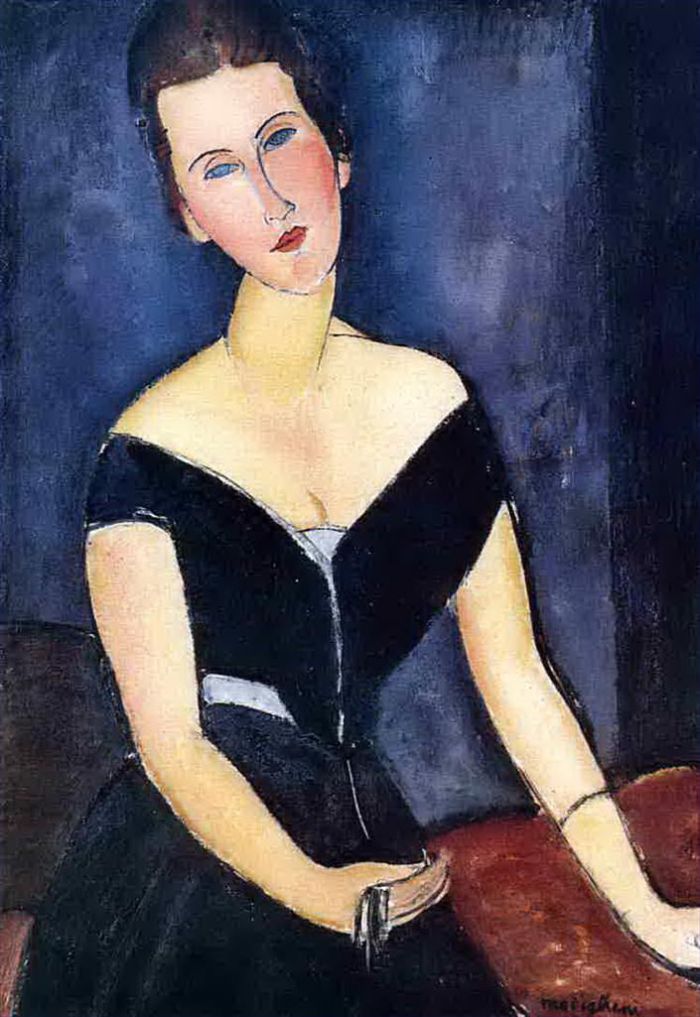 Amedeo Modigliani Oil Painting - madame georges van muyden 1917