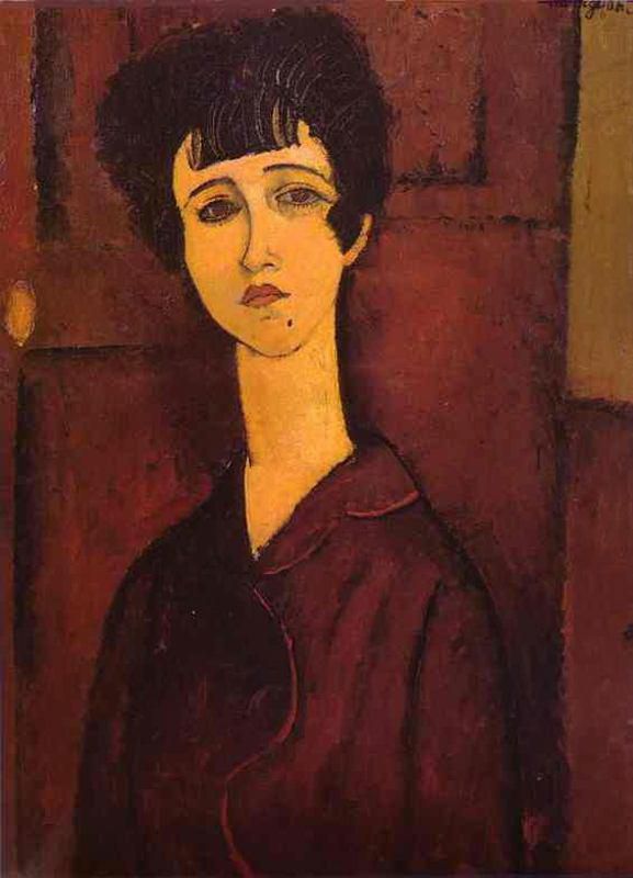 Amedeo Modigliani Oil Painting - portrait of a girl victoria 1917