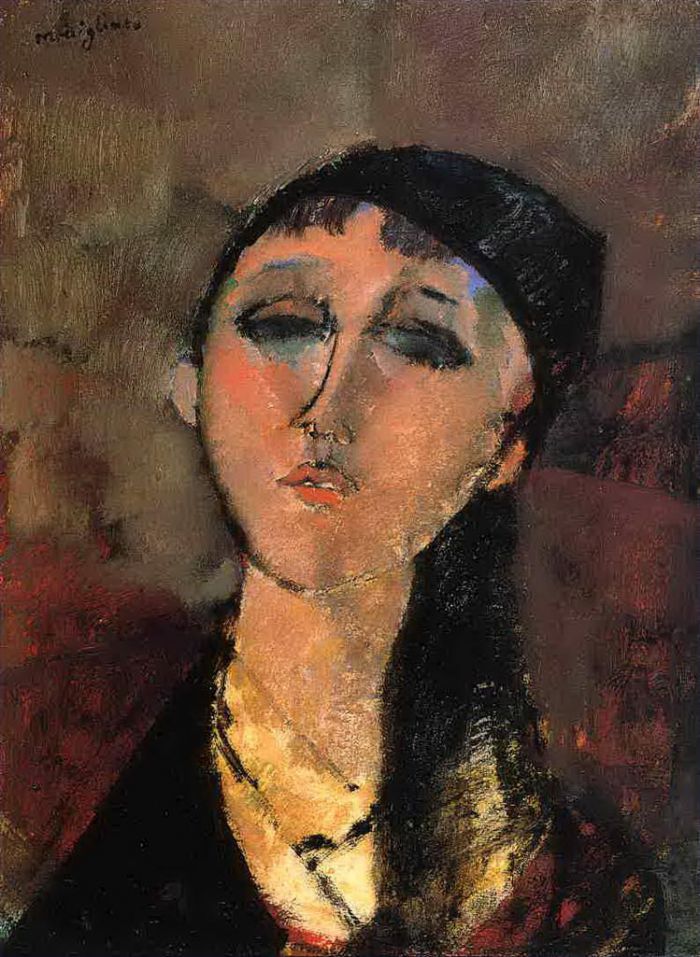Amedeo Modigliani Oil Painting - portrait of a young girl louise 1915