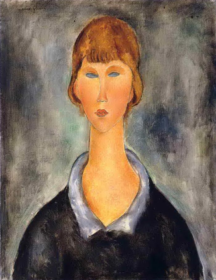 Amedeo Modigliani Oil Painting - portrait of a young woman 1919