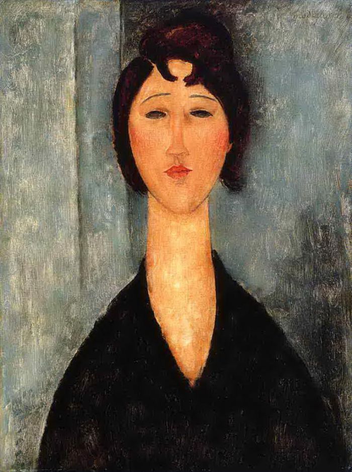 Amedeo Modigliani Oil Painting - portrait of a young woman