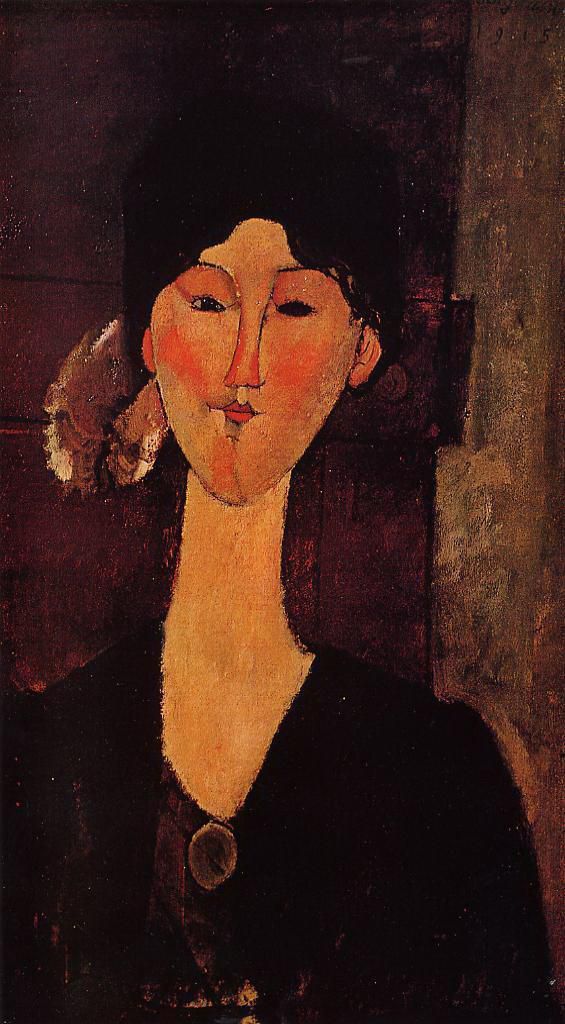 Amedeo Modigliani Oil Painting - portrait of beatrice hastings 1915