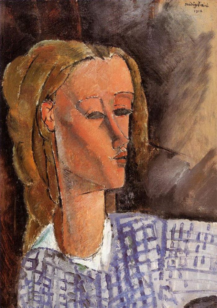 Amedeo Modigliani Oil Painting - portrait of beatrice hastings 1916