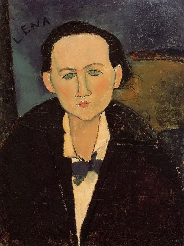 Amedeo Modigliani Oil Painting - portrait of elena pavlowski 1917