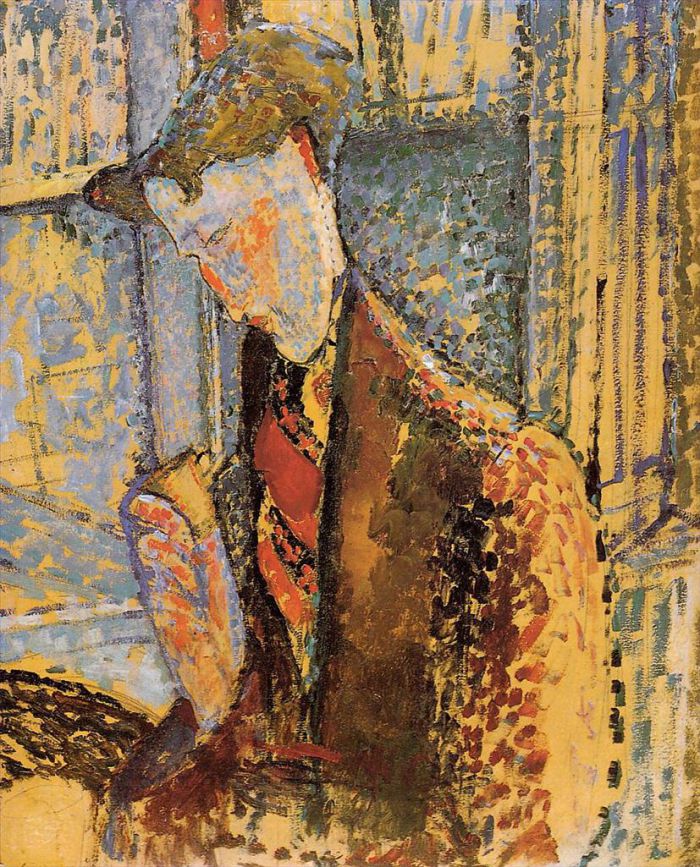 Amedeo Modigliani Oil Painting - portrait of frank burty haviland 1914