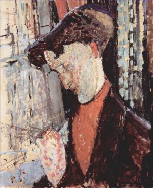 Artist Amedeo Modigliani's Work - portrait of frank haviland burty 1914