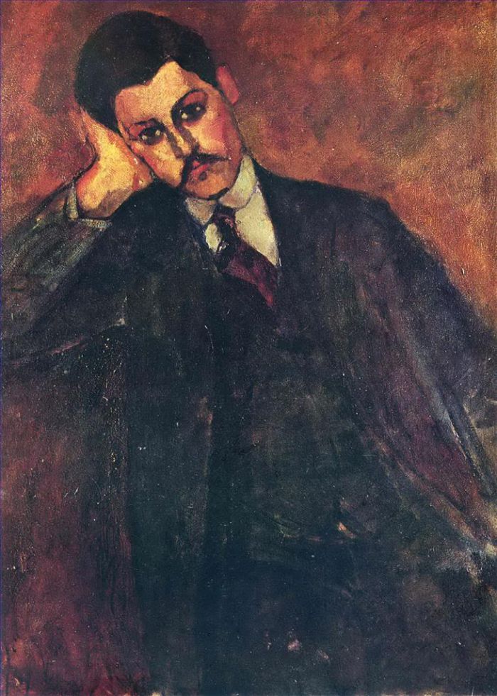 Amedeo Modigliani Oil Painting - portrait of jean alexandre 1909