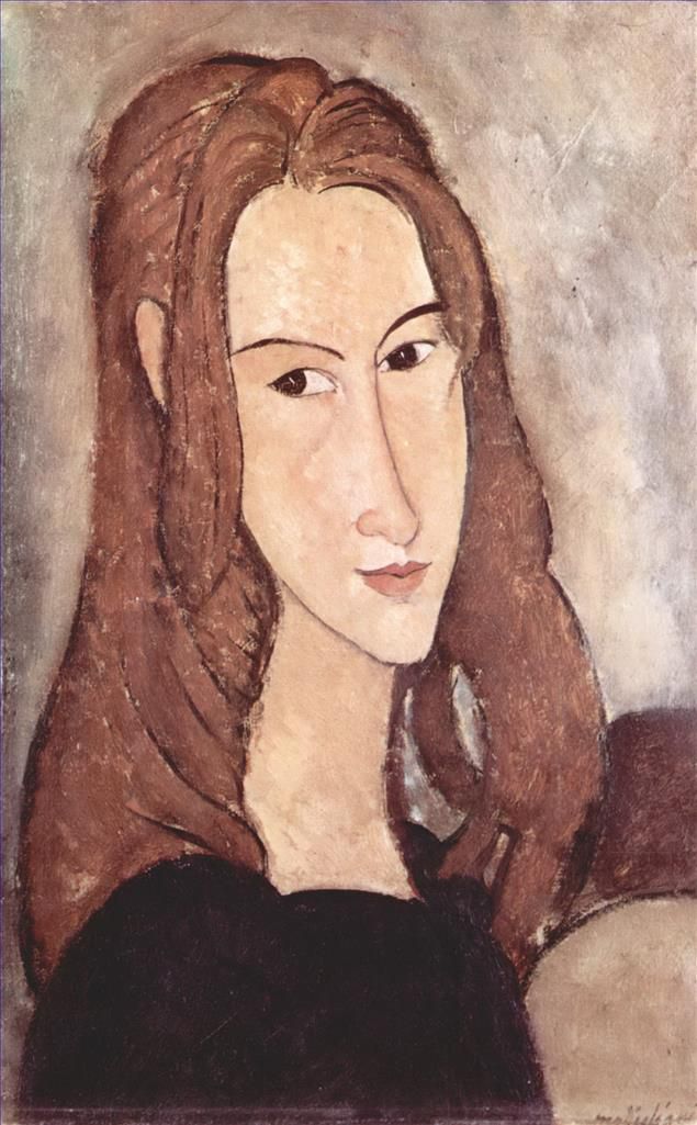 Amedeo Modigliani Oil Painting - portrait of jeanne hebuterne 1918 3