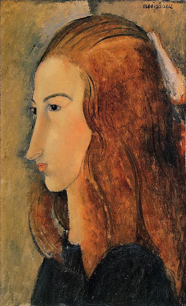 Amedeo Modigliani Oil Painting - portrait of jeanne hebuterne 1918