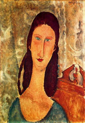 Artist Amedeo Modigliani's Work - portrait of jeanne hebuterne 1919 1