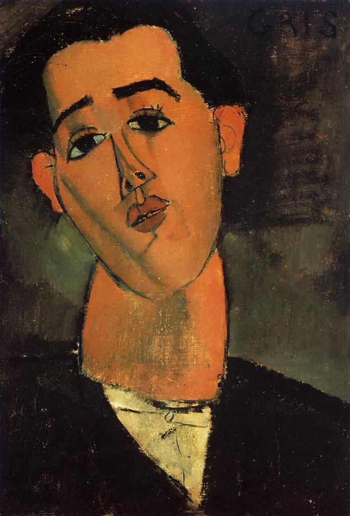 Amedeo Modigliani Oil Painting - portrait of juan gris 1915