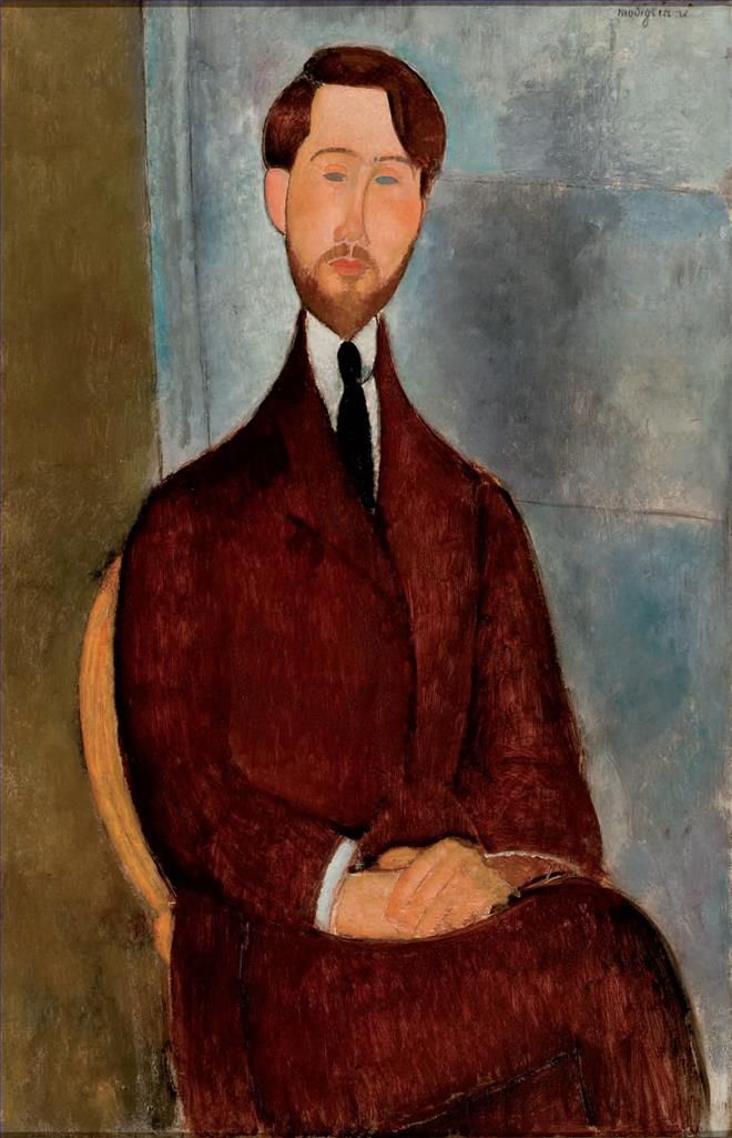 Amedeo Modigliani Oil Painting - portrait of leopold zborowski 1917