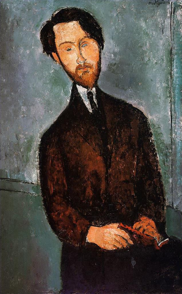 Amedeo Modigliani Oil Painting - portrait of leopold zborowski