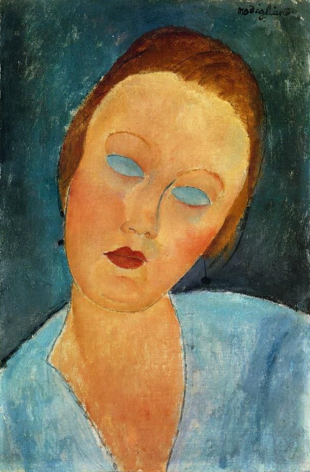 Amedeo Modigliani Oil Painting - portrait of madame survage 1918