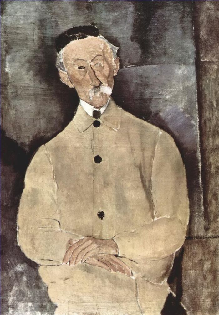 Amedeo Modigliani Oil Painting - portrait of monsieur lepoutre 1916