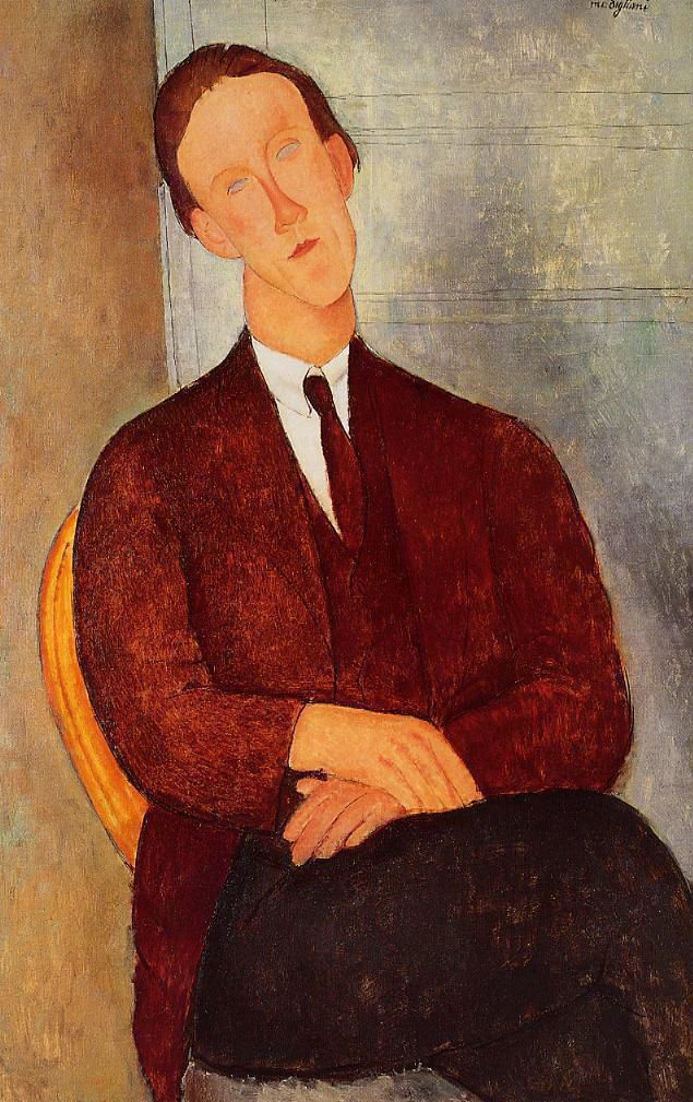 Amedeo Modigliani Oil Painting - portrait of morgan russell 1918