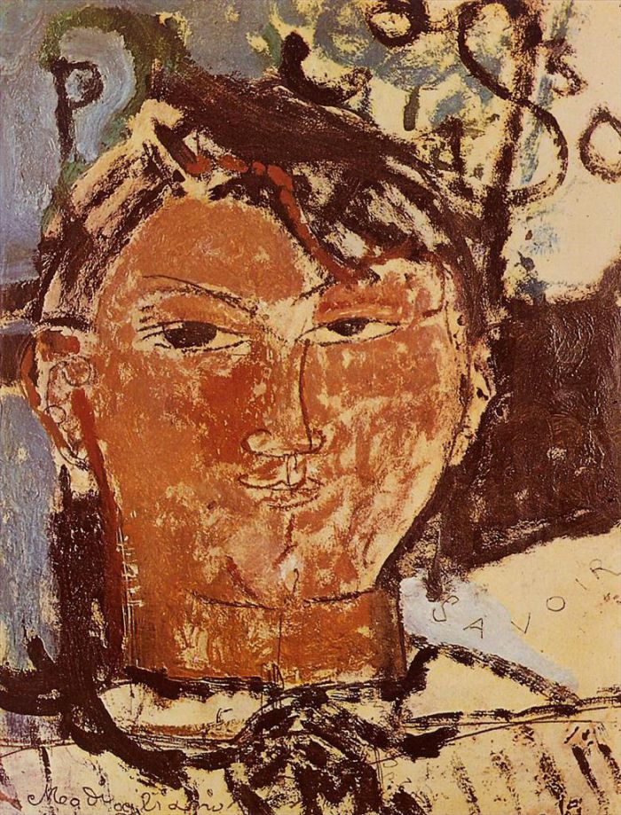 Amedeo Modigliani Oil Painting - portrait of picasso 1915