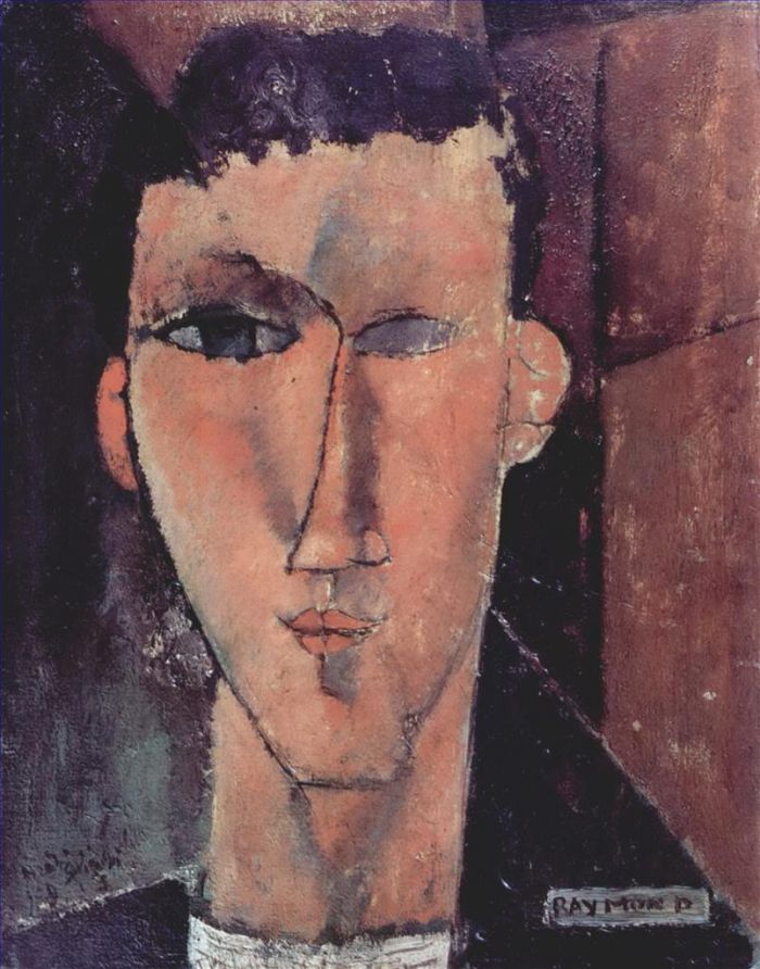 Amedeo Modigliani Oil Painting - portrait of raymond 1915